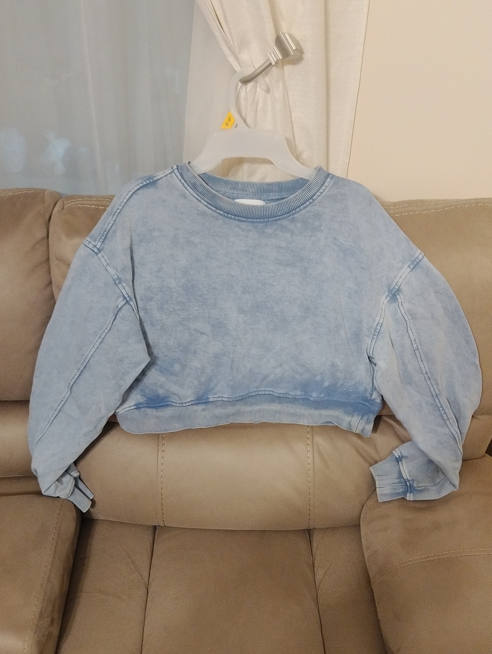 Women’s Light Blue Washed Cropped Sweater